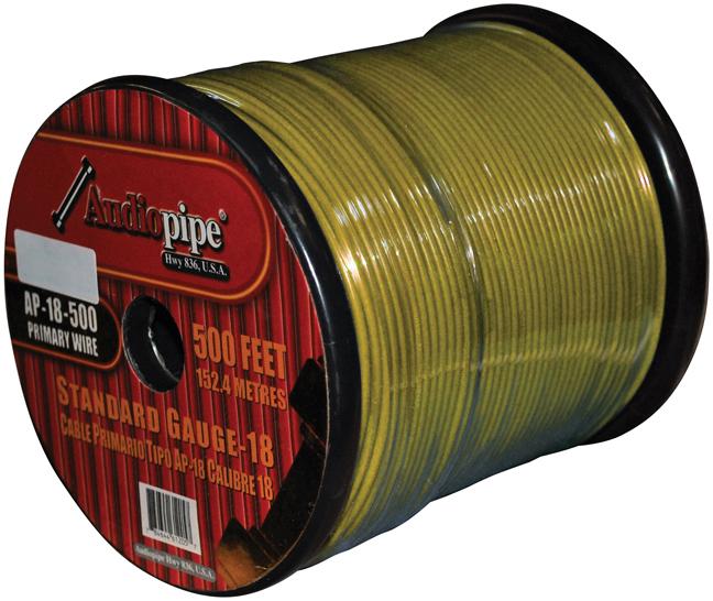 Remote Wire Audipipe 18ga 500' Yellow