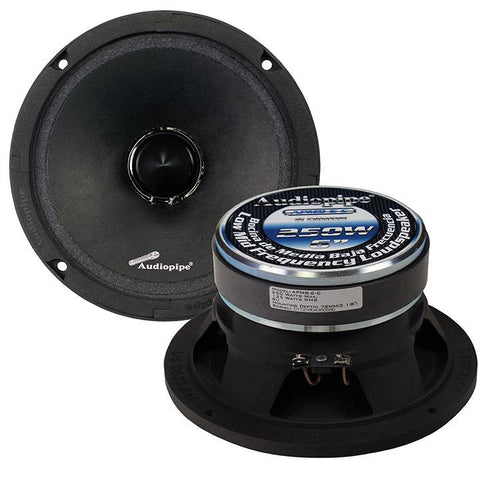 Midbass 6" Audiopipe 250 Watt;(sold Each)  30 Oz. Magnet; 1.5" Voice Coil