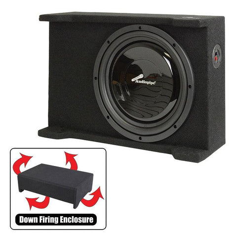 Audiopipe Single 12" Shallow Downfire Sealed Enclosure With Sub