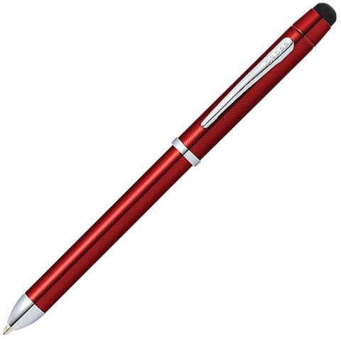 Cross Tech3+ Engraved Translucent Red Multifunction Pen (black & Red Pen Pencil & Stylus)