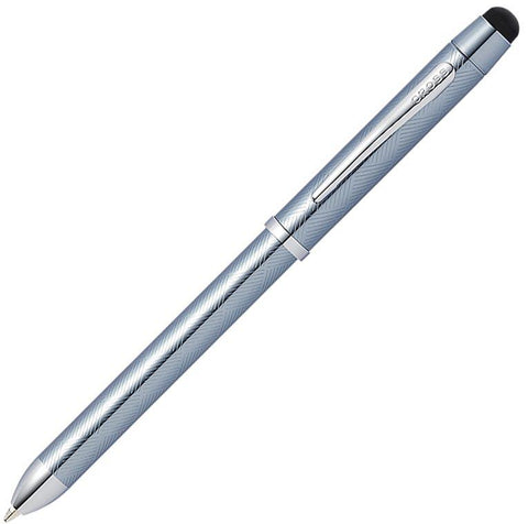 Cross Tech3+ Engraved Frosty Steel Multifunction Pen (black & Red Pen Pencil & Stylus)