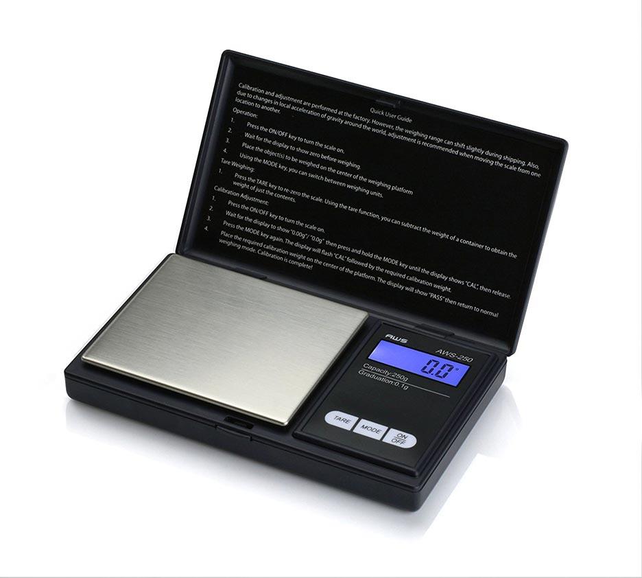 American Weigh Scales Signature Series Black Aws-250-blk Digital Pocket Scale 250 By 0.1 G