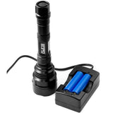 Barska 1200 Lum Flx Flashlight 2x18650 Batteries Charger