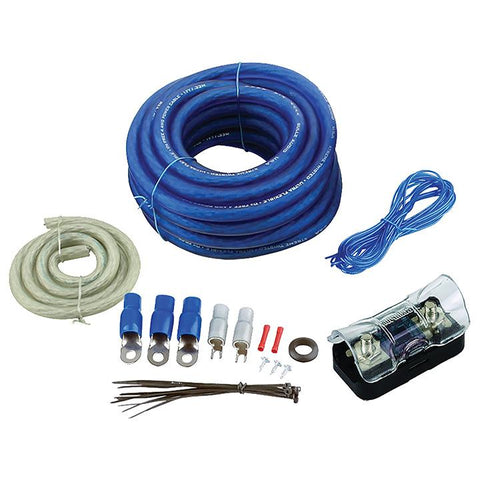 Amplifier Wiring Kit 4ga;bullzaudio;blue-gold Edition; Box
