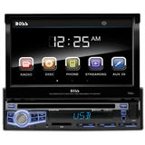 Boss 7" Flip-out Single Din Receiverbluetooth Dvd-cd Usb-sd Front Aux Input