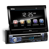 Boss 7" Flip-out Single Din Receiverbluetooth Dvd-cd Usb-sd Front Aux Input