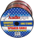 Speaker Cable 12ga. 500' Audiopipe;red + Black