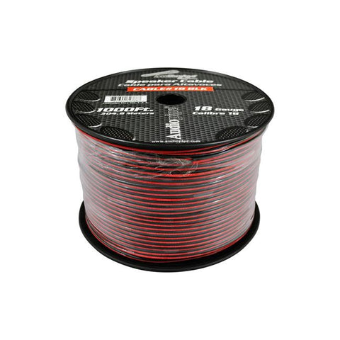 Speaker Cable 18 Ga. 1000' Audiopipe; Red + Black