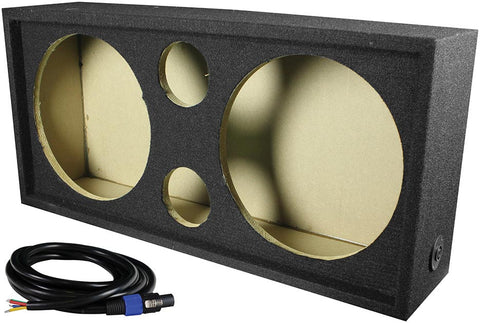 Qpower Full Range Empty Box Holds 2 - 12" & 2 - Super Tweeter W- Speakon Connection With Cable