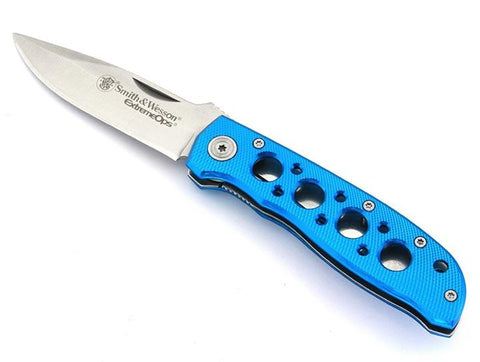 Smith & Wesson Extreme Ops Liner Lock Folding Knife Drop Point Blade Aluminum Handle