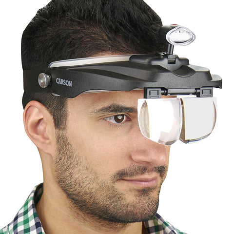 Carson Led Lighted Head Visor Magnifier 1.5x2x2.5x3x