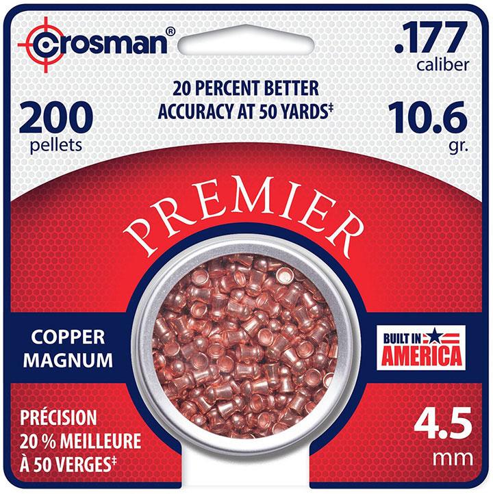 Crosman Premier Copper Magnum Domed Pellet.177 Caliber 10.6 Grain 200 Count