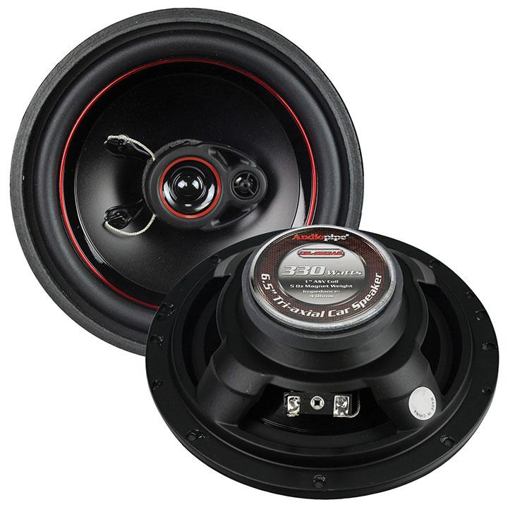 Audiopipe Redline 6.5" 3 Way 5 Oz Magnet Car Speaker Slim Style(pair)