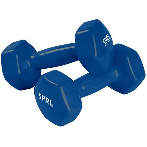 Spri Deluxe Vinyl Dumbbells  6lb Pair  Red