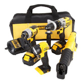 Dewalt 20v Max 4-tool Combo Kit Hammerdrill Impact Driver Flashlight Reciprocating Saw