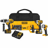 Dewalt 20v Max 4-tool Combo Kit Hammerdrill Impact Driver Flashlight Reciprocating Saw