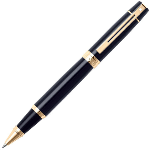 Cross Sheaffer 300 Glossy Black W Gold Trim Rollerball Pen