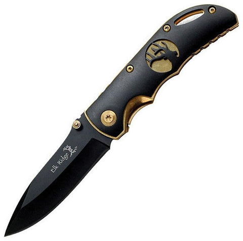 Elk Ridge Gentleman's Knife Gold & Black Aluminum Handle