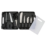 Elk Ridge Hunting Knife Set 9 Pc Black Fiber Handle