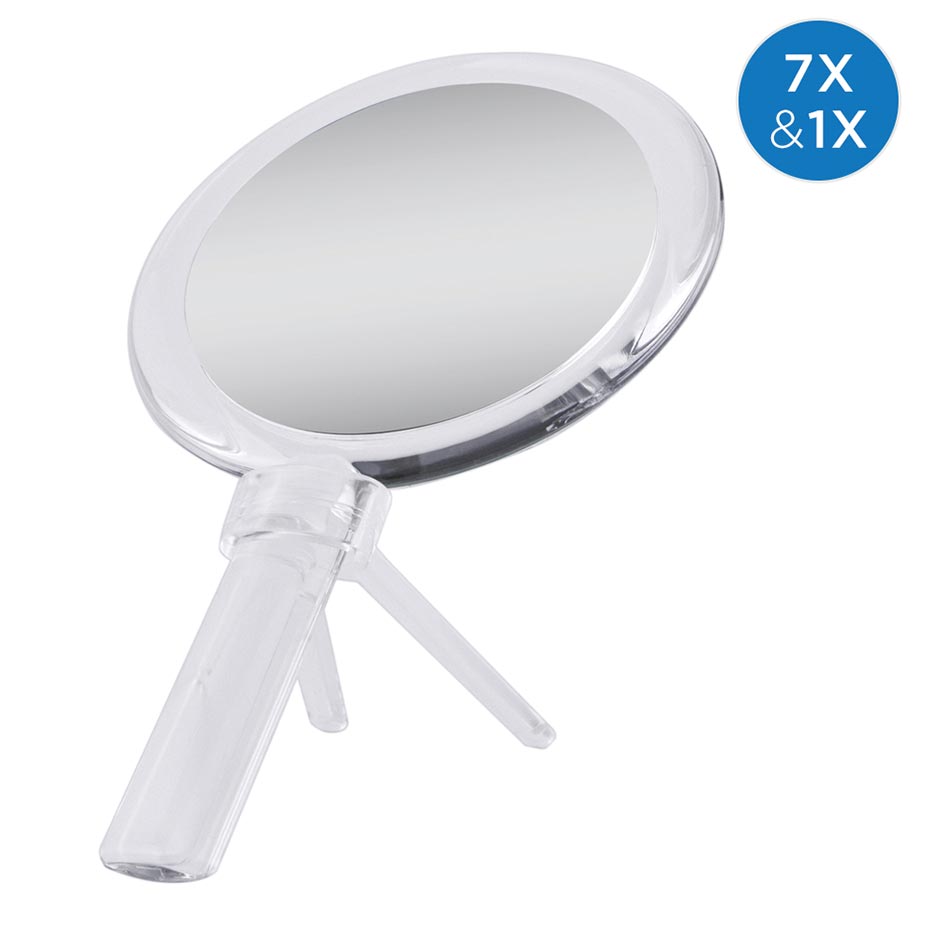 Zadro Dual Sided Hand Mirror 1x & 7x Mag. With Stand Acrylic