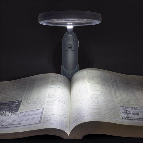 Carson 4.3 Inch Hands Free Magnifier 2x Led Lighted Detach 2-in-1 3.5x Spot Lens