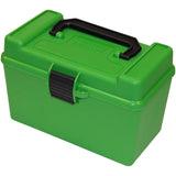 Mtm Deluxe Ammo Box 50 Round Handle 22-250 243 308 Green