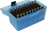 Mtm Deluxe Ammo Box 50 Round Handle 223 Rem 204 Ruger Clear Blue