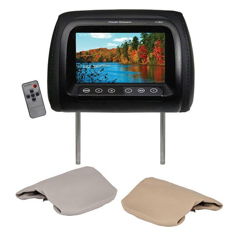 Power Acoustik 7" Headrest Monitor 3 Color Skins Dual Channel Ir