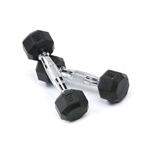 Spri Deluxe Rubber Dumbbells  5lb  Pair