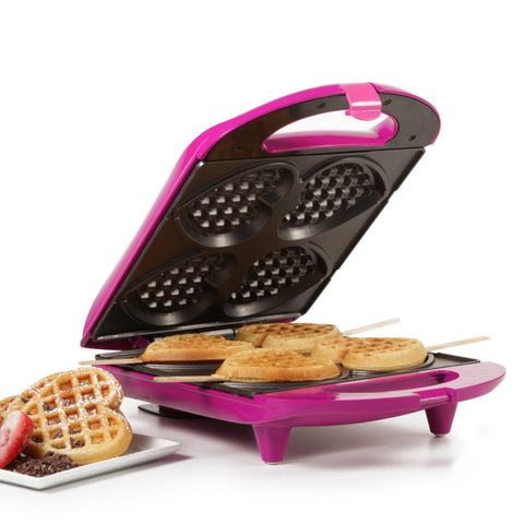 Holstein Housewares Heart Shaped Waffle Maker Magenta