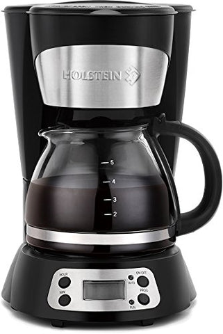 Holstein Housewares 5 Cup Programmable Coffee Maker Black