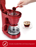 Holstein Housewares 5 Cup Coffee Maker Red