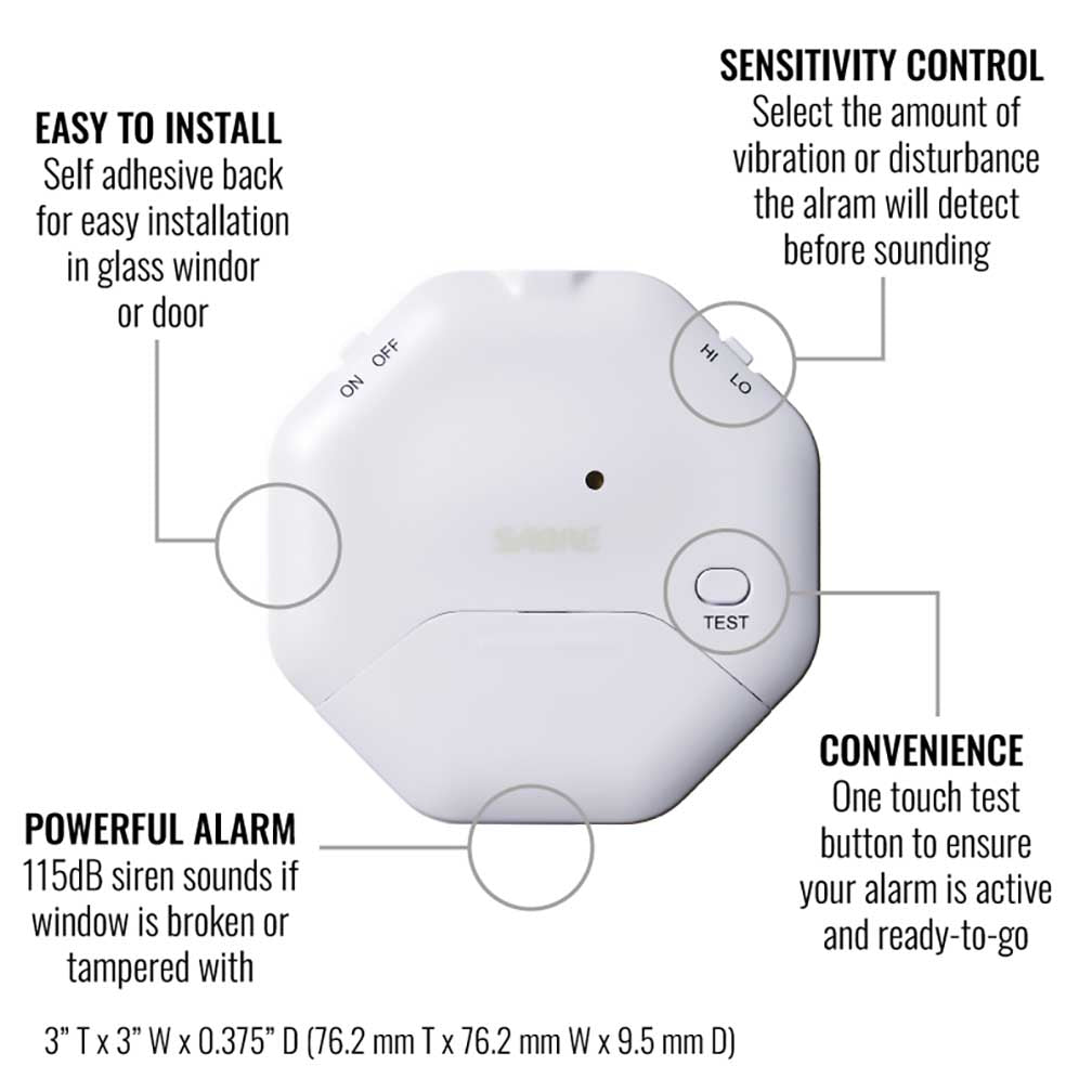 Sabre Window Glass Alarm 2-pack