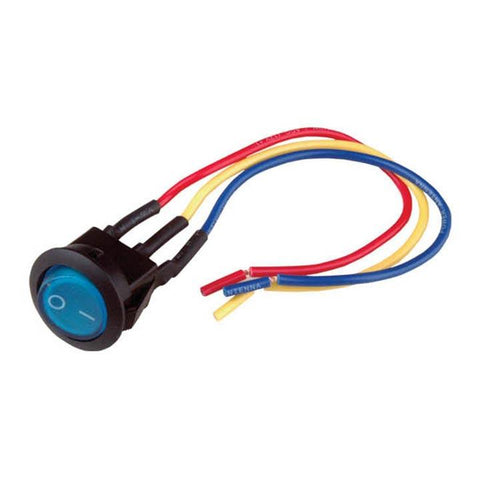 Nippon Mini Rocker Switch With 6" Lead Wire Blue Color Led