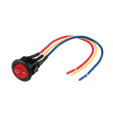 Nippon Mini Rocker Switch With 6" Lead Wire Red Color Led