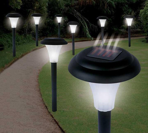 Jobar Ideaworks Solar-powered Led Accent Light Set Of 8 Black