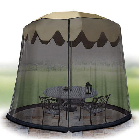 Ideaworks Outdoor 11 Foot Umbrella Table Screen Black