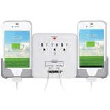 Jobar Smartphone Charging Station W-usb Outlet Multiplier Dual Surge Protector