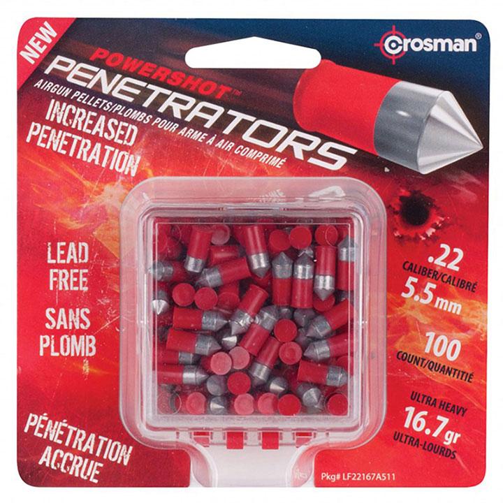 Crosman Powershot Red Flight Penetrator (red).22 Caliber 16.7 Grain 100 Count