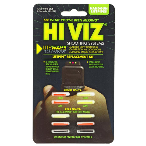 Hi-viz Hiviz Litewave Sight Systems Litewave Handgun Replacement Litepipe Set