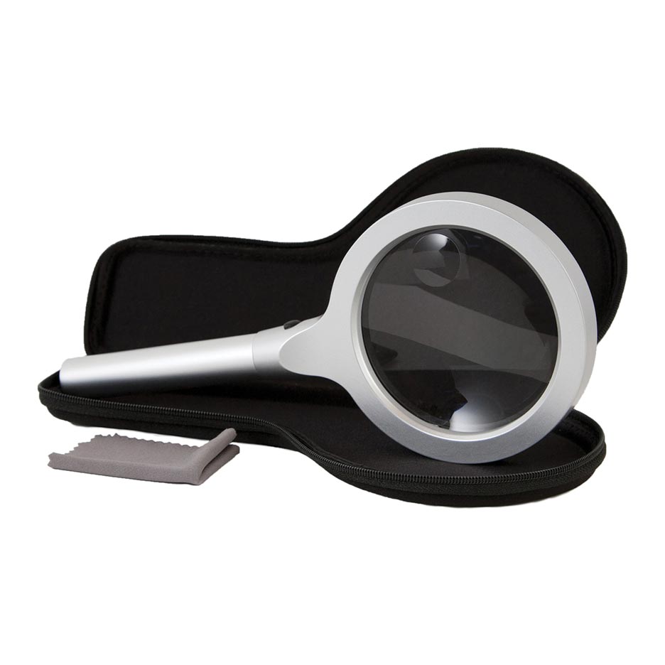 Zadro  Led Lighted Illuminating Handheld Magnifier With Dual Mag.