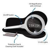 Zadro  Led Lighted Illuminating Handheld Magnifier With Dual Mag.