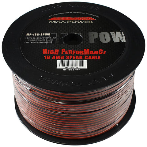 Max Power Speaker Cable 18ga 800ft-red And Black Insulation.