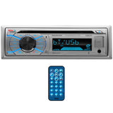 Boss Marine Single Din Receiver Cd-mp3-usb-sd Front Aux Remotesilver