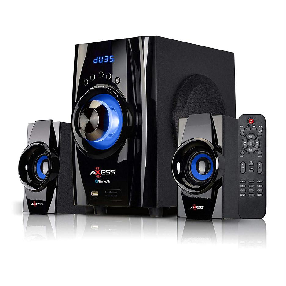 Axess Bluetooth Mini System 2.1 Channel Home Theater Speaker Sys Blue