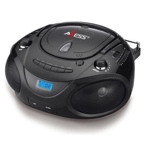 Axess Portable Mp3-cd-usb-sd Boombox With Amfm Stereo Black