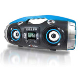 Axess Portable Bluetooth Fm Radio Cd Mp3 Usb Sd Heavy Bass Boombox Blue