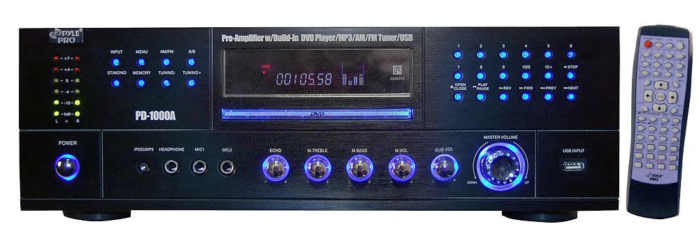 Pyle Amp W- Built In Dvd Player & Am-fm Tuner 1000 Watts