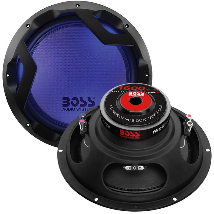 Boss Phantom 12" Woofer Featuring Multi-led Illumination Dual 4 Ohm Voice Coil