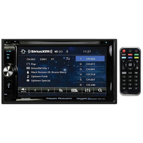 Power Acoustik 6.2" Double Din Receiver With Bluetooth Sxm Interface  & Detachable Faceplate